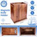 XYJ Magnetic Knife Block, Dual-Sided Strong Magnets, Acacia Wood Extra Large Stable Countertop Design, Kitchen Cutlery Display Stand without Knives