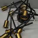 Oversized 11 Light Semi Flush Mount Ceiling Light Fixture,Modern Mid Century Sputnik Gold and Black Large Metal Chandelier for Dining Room Bedroom Living Room Office Lighting 28.3 