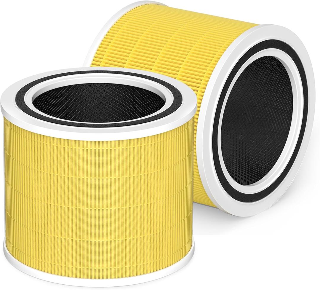Core 200S Pet Care Replacement Filter Compatible with LEVOIT Core 200S and Core 200S-P Smart WiFi Air Purifier, 3-in-1 Grade Main Filter, Core 200S-RF-PA, Yellow, 2 Pack