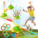 4-in-1 Turtle Water Sprinkler for Kids Summer Toys, Outdoor Toys for Toddlers, Kids Sprinkler Water Toys, Backyard Games for Summer Fun, Backyard Games Splash Water Toys Gifts for Boys Girls Dogs (Green)