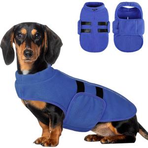 Dog Sweater,Adjustable Dog Sweaters for Small, Medium and Large Dogs Boys Girls, Dachshund Chihuahua Fleece Dogs Sweater(Blue,L)