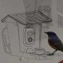 Smart Bird Feeder with Camera Solar Powered 2K HD Video, 10,000+ Species AI Recognition, Real-Time App Alerts, and Weatherproof Design for Effortless Birdwatching, Gift for Bird Lovers, Brown