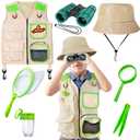 Kids Explorer Kit & Bug Catcher Kit, Kids Camping Gear for Kids, Outdoor Exploration Set with Vest & Hat, Ideal Outdoor Camping Adventure Toys for Boys Girls 3-12 (Green)