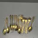 Dandat 40 Pcs Gold Forks and Spoons Silverware Set, Stainless Steel Flatware Cutlery 8-inch Utensil for Wedding, Party, Home, Dinners, Kitchen and Restaurant, Mirror Polished, Dishwasher Safe(Retro)