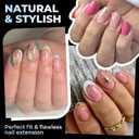 UNA GELLA Oval Gel Nail Tips Short 15 Sizes 300PCS, Pre-Etched Clear Acrylic Nail Tips Easy DIY Salon Oval Almond Press On Nails Snug Fit Full False Fake Tips Extensions Long-Lasting Hold