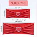 Red Chair Sashes 60 Pack Spandex Red Sashes for Chairs Universal Spandex Chair Sashes Bands with Heart Buckle Slider for Wedding Banquet Party Decorations