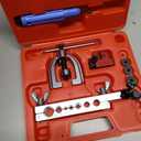2026 Upgraded Brake Line Flaring Tool Kit,Professional Double & Single Brake Flare Tool Kit with 7 Adapters & Cutter/De-Burrer,Portable Brakes Line Repair Kits for Most Vehicles