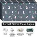 3 Pack Guinea Pig Cage Liners, Washable Guinea Pig Pee Pads Waterproof Reusable & Anti Slip Guinea Pig Bedding Fast and Super Absorbent Pee Pad Tarp Bottom for Small Animals (Rabbit Pattern 24" X 47")