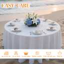WIGENIUS 2 Pack White Table Cloth Round Tablecloths 90 Inch,Polyester Table Cloth for 5 Foot Round Tables,Wrinkle Resistant Washable Fabric Table Covers for Party,Wedding Banquet