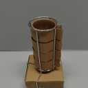 LUKA 6 Ounce Porcelain Stackable Espresso Cups with Saucers and Metal Stand Set of 4, Ceramic Cappuccino Cups Set for Specialty Coffee Drinks, Latte, Cafe Mocha and Tea, Stripes, White