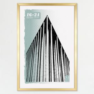 MCS Foundation 16x24 Poster Frame Traditional Brass, Vertical & Horizontal Wall Hanging Large Picture Frame for Photos, Posters & Art Prints (1-Pack)