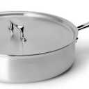 Misen 5-Ply Stainless Steel Saut Pan with Lid - Versatile, Durable, Dishwasher and Oven Safe - Even Heating, Ergonoic Stay-Cool Handle - For Searing, Braising, and More - 3 QT
