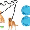 PetBonus No Tangle Double Dog Leash for Two Dogs and 2 Packs Silicone Pet Can Lids