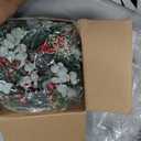 12 Pcs 8" Mini Christmas Wreaths for Kitchen Cabinet Small Christmas Candle Rings Wreaths, Front Door Pillars/Home Table Centerpieces Hanging Garlands, for Windows/Wedding Decor (No Red Ribbon)