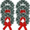 Gift Boutique 6 Christmas Wreath 9.5 with Red Velvet Bow Tinsel Wreaths Crafts for Door Kitchen Decor Pine Indoor Decorations Home Window Decoration Holiday Crafting