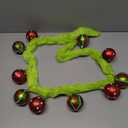 Christmas Garland Decorations Indoor Outdoor: Cute Colorful Plush Strips with Elf Balls Christmas Garland Decor, Green Fluffy String Ornaments Xmas Banner for Home Wall Mantel Fireplace Tree