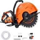 VEVOR Electric Concrete Saw, 16 in, 3200 W 15 A Motor Circular Saw Cutter with Max. 6 in Adjustable Cutting Depth, Wet Disk Saws Cutter Includes Water Line, Pump and Blade, for Stone, Brick