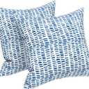 LVTXIII Outdoor Pillow Covers ONLY, Square Throw Pillow Covers, Modern Cushion Cases for Sofa Patio Couch Decoration 18 x 18 Inch, Pack of 2, Pebble Blue