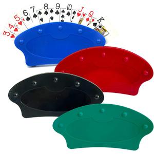 SEETOOOGAMES Card Holders for Playing Cards - Canasta Playing Card Games Holder for Kids Seniors - 4 Pack Mixed