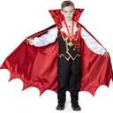 Spooktacular Creations Child Vampire Costume for Boy, Scary Halloween Red Vampire Costume for Kids Dress Up (X-Large(12-14yr))