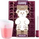 Medium Sized Silicone Gummy Bear Making Kit by The Modern Gummy with dropper and silicone measuring cup