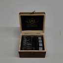 40th Birthday Gifts for Men Whiskey Glass Set - 40th Birthday Decorations, Party Supplies - 40 Year Anniversary, Bday Gifts Ideas for Him, Dad, Husband, Friends - Wood Box & Whiskey Stones & Coaster