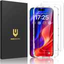 UNBREAKcable 2-Pack Screen Protector for iPhone 16, Military-Grade Shatterproof Tempered Glass [9H+ Hardness] [Easy Installation Frame] [99.99% HD Clear] for Apple iPhone 16