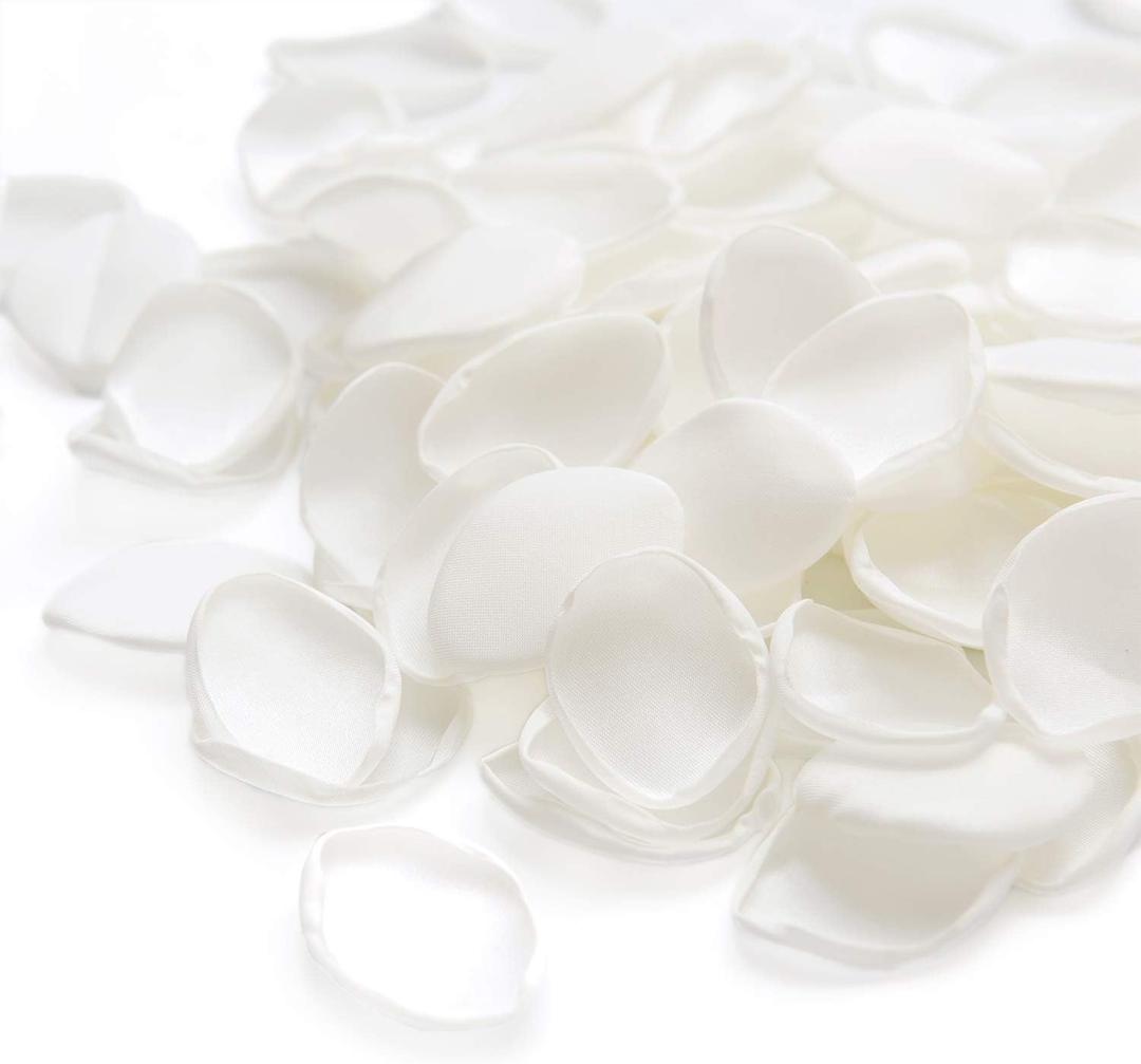 Ling's Moment Rose Petals, Silk Flower Petals for Wedding/Aisle/Flower Girl Baskets/Table Centerpiece Dcor,etc.White Ivory 200pcs