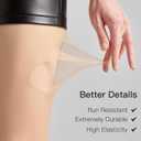 Yilanmy 2 Pairs Rip Resistant Sheer Tights T-Crotch Control Top Pantyhose for Women Reinforced Toe
