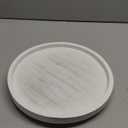 CYS EXCEL 9 Inch White Round Wooden Tray, Decorative Serving Trays for Ottoman Coffee Table Candle Holder Home Decor Accessories