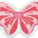 Pink Bow Bathroom Rug, Soft Tufted Plush Washable Non-Slip Kawaii Bow Bath Mat, Bedroom Kitchen Floor Door Mat for Home (1'8" x 2'8" (Rectangular))