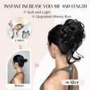 Messy Bun Hair Piece Claw Clip Bun Hair Accessories for Women Messy Wavy Curly Bun Extensions Short Tousled Updo Synthetic Black Hair Extensions Messy Bun Ponytail Extensions (Black)