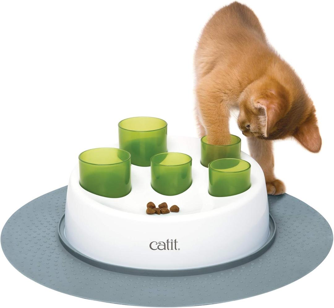 Catit Senses 2.0 Digger Interactive Slow Feeder - Turn Mealtime into Play Time (Green,White)