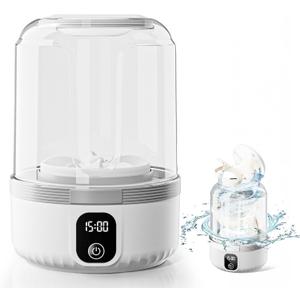 Underwear Washing Machine, Upgrade 1.5L Mini Portable Washing Machine Rechargeable Underwear Washer Deep Cleans Small Clothes for Apartment, Dorm, RV, Travel & Hotel Use (White)