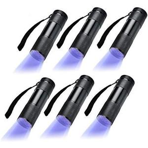 2 x 6 Pack UV Blacklight 9 LED Flashlight Torch Light Outdoors Etc (6 Pack)