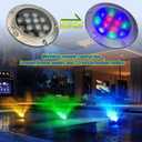 RGB LED Pond Fountain Aerator 750W with Color-Changing Light Show, 1HP 15000 GPH Floating Aerating Pump, 100ft Power CordMultiple control devices,Perfect for Ponds & Lakes (RGB)