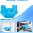 Neck Shoulder Heating Neck Wrap Microwave Heating Pad, Hot and Humid Back Pain Relief Hot Compress, Adjustable Microwave Neck Heater (NSF-Light Blue)