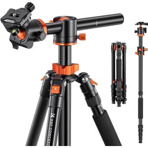 K&F Concept 67 inch Camera Tripod Horizontal Aluminum Tripods Portable Monopod with 360 Degree Ball Head Quick Release Plate for DSLR Cameras T255A4+BH-28L (TM2515T1)