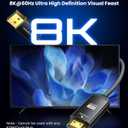 Warrky DisplayPort to HDMI Cable [8K@60Hz, 4K@240Hz, Nylon Braided, Black] 6FT Unidirectional DisplayPort 1.4 Source to HDMI 2.1 Display, DP to HDMI Compatible with PC, Dell, AMD, Lenovo, Monitor, HP