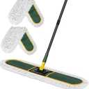 36" Commercial Dust Mop for Floor Cleaning with Replacement Mop Pads, Heavy Duty Industrial Large Floor Wet Dry Mop for Cleaning Office Garage Hardwood Warehouse Factory Mall (Green)