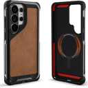 Ghostek Atomic Slim MagSafe S26 Ultra Case Leather, Magnetic Heavy Duty Metal Phone Cover Compatible with 2026 Samsung Galaxy S26Ultra (6.9") (Gunmetal)