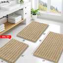 Smiry Bathroom Rugs Mat 36x24, Extra Soft Absorbent Chenille Bath Rugs, Non Slip Rubber Backing Machine Washable Quick Dry Bath Mats for Bathroom Floor, Tub, Shower, Home Decor Accessories, Beige