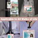 Uniclife Horizontal Rose Gold Leather ID Badge Holder and Retractable Adjustable Lanyard Breakaway Neck Lanyard with Retractable Badge Reel Quick-Release Buckle and Card Protector