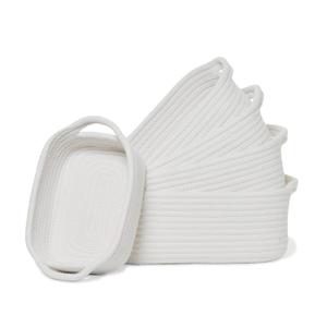 Storage Basket Set  5-Piece Baskets for Organizing Home, Shelves, Nursery, Bathroom, Dog Toys, Small to Large Decorative Baskets  Off White