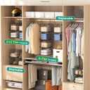 Hanging Closet Organizer, 4 Tier Metal Closet Organizers and Storage with 4 Hanging Hooks 4 S-Hooks for Wardrobe Laundry Room, Wire Storage Shelf for Clothes Sweaters Pants (Black)