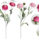 IPOPU Fake Peonies Artificial Ranunculus Flowers 6pcs 18Heads Pink Flowers Combo Hot Pink Silk Flowers 20.47" Artificial Flowers Bulk for Faux Floral Arrangements Home Table Decor (Multi-Pink)