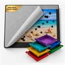 1000 Piece Felt Puzzle Board with Cover - Folding Table, 6 Trays, Black