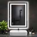 DUMOS 24.1"x32.1" LED Bathroom Mirror, Bathroom Vanity Mirror | Smart Anti-Fog, Front Light and Backlit, 3 Color Temperatures, Dimmable, Memory Function