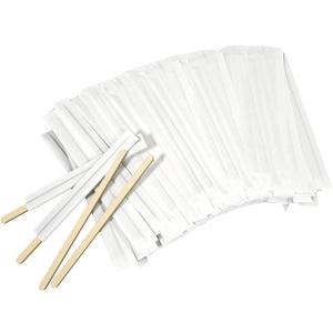 1000Pcs Disposable Wood Coffee Stir Sticks Stirrers Individually Paper Wrapped Coffee Tea Beverage Stirrers Stirrings 5.5 Inch,140mm (Natural color)