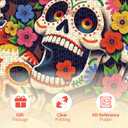 Jigsaw Puzzles for Adults 1000 Pieces, Graffiti Floral Skull Puzzles, Challenging Funny Game with Family Friends